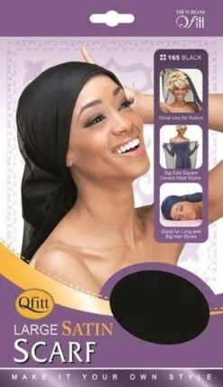 Qfitt - Satin Scarf #165-Black