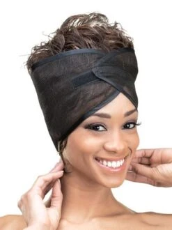 QFITT AJUSTABLE VELCRO MESH WRAP #111 Black -Fashion Wig Store 111 1