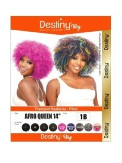 Afro Queen 14 Destiny Premium Realistic Fiber Wig - Beauty Element -Fashion Wig Store afro queen 14 destiny premium realistic fiber wig beauty element obw3 1