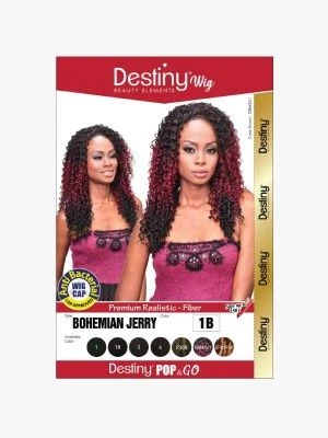 Bohemian Jerry Curl Destiny Pop And Go Premium Realistic Fiber Full Wig - Beauty Element 5 Bohemian Jerry Curl Destiny Pop And Go Premium Realistic Fiber Full Wig - Beauty Element - Image 3