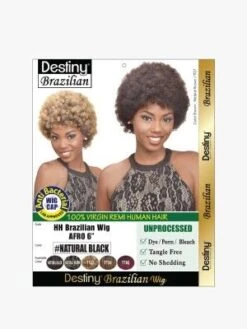 Afro 6 Inch Virgin Remi HH Brazilian Full Wig - Beauty Elements -Fashion Wig Store brazilian afro 6 pack onebeautyworld 1