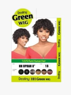 HH Oprah 8 Inch 100 Remi Human Hair Destiny Green Full Wig - Beauty Elements -Fashion Wig Store hh oprah 8 100 remi human hair destiny green full wig beauty elements obw2