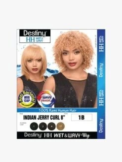 Indian Jerry Curl 8 Inch 100 Human Remi Hair Wet And Wavy Full Wig - Beauty Element