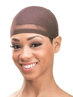 Qfitt Organic Argan Olive Oil & Shea Butter Treated Stocking Wig Cap 809 Light Brown -Fashion Wig Store qfitt wig cap organic argan olive shea butter 809 brown onebeautyworld 1