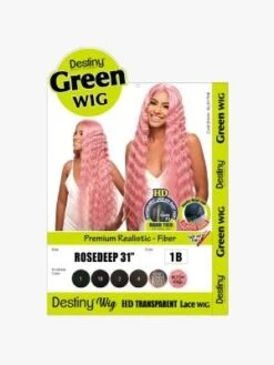 RoseDeep 31 Inch Premium Realistic Fiber HD Transparent Green Lace Front Wig - Beauty Elements -Fashion Wig Store rose deep 31 premium realistic fiber lace front wig obw.jpg.1