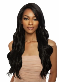 BSHS202 JERSEY Red Carpet Mane Concept 4" Deep Part Human Hair Blend HD Lace Front Wig